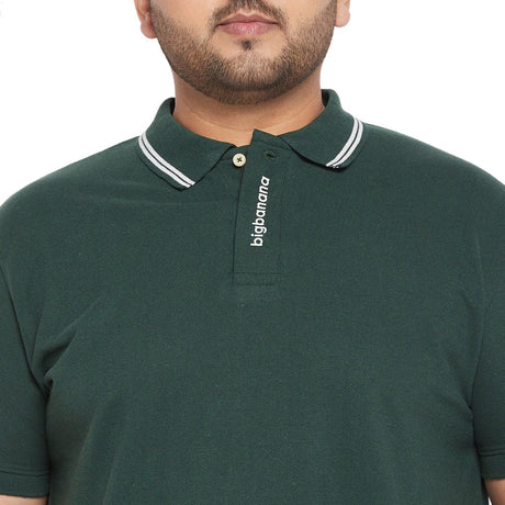 Men Plus Size Conjunto Solid Polo Tshirt - bigbanana