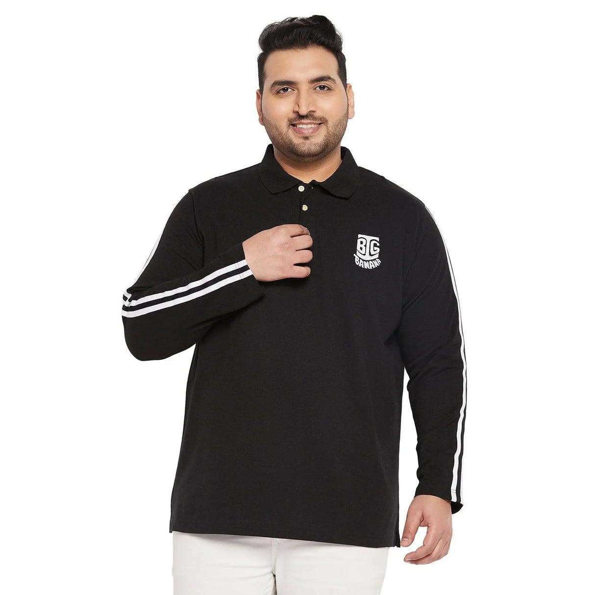 Men Plus Size Crewyard Solid Polo Tshirt - bigbanana