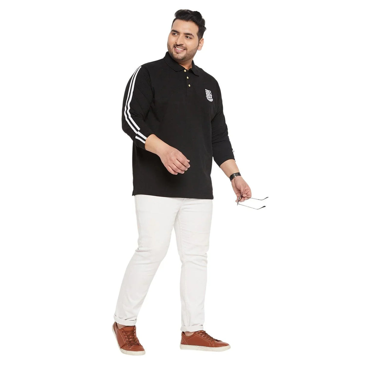 Men Plus Size Crewyard Solid Polo Tshirt - bigbanana