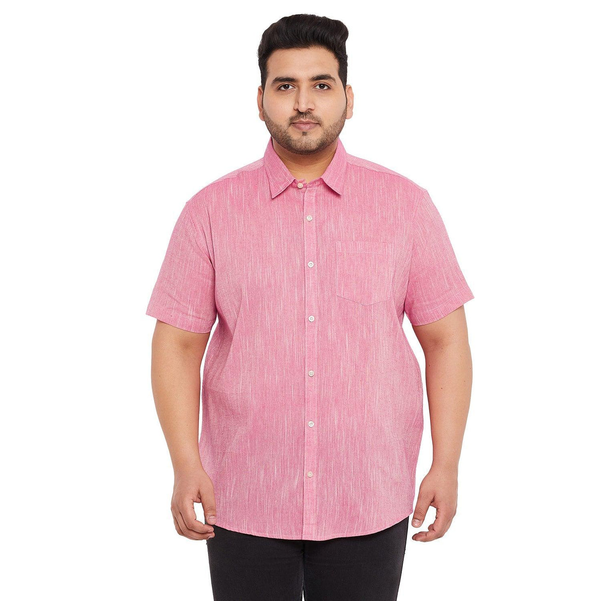 Men Plus Size Crude Solid Shirt - bigbanana