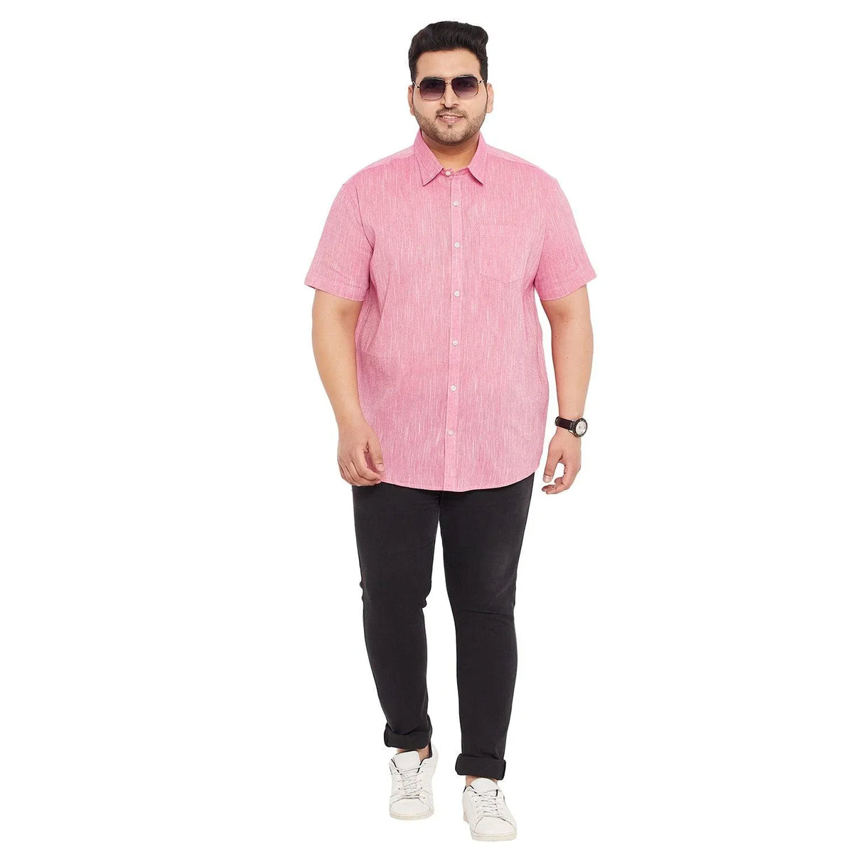 Men Plus Size Crude Solid Shirt - bigbanana