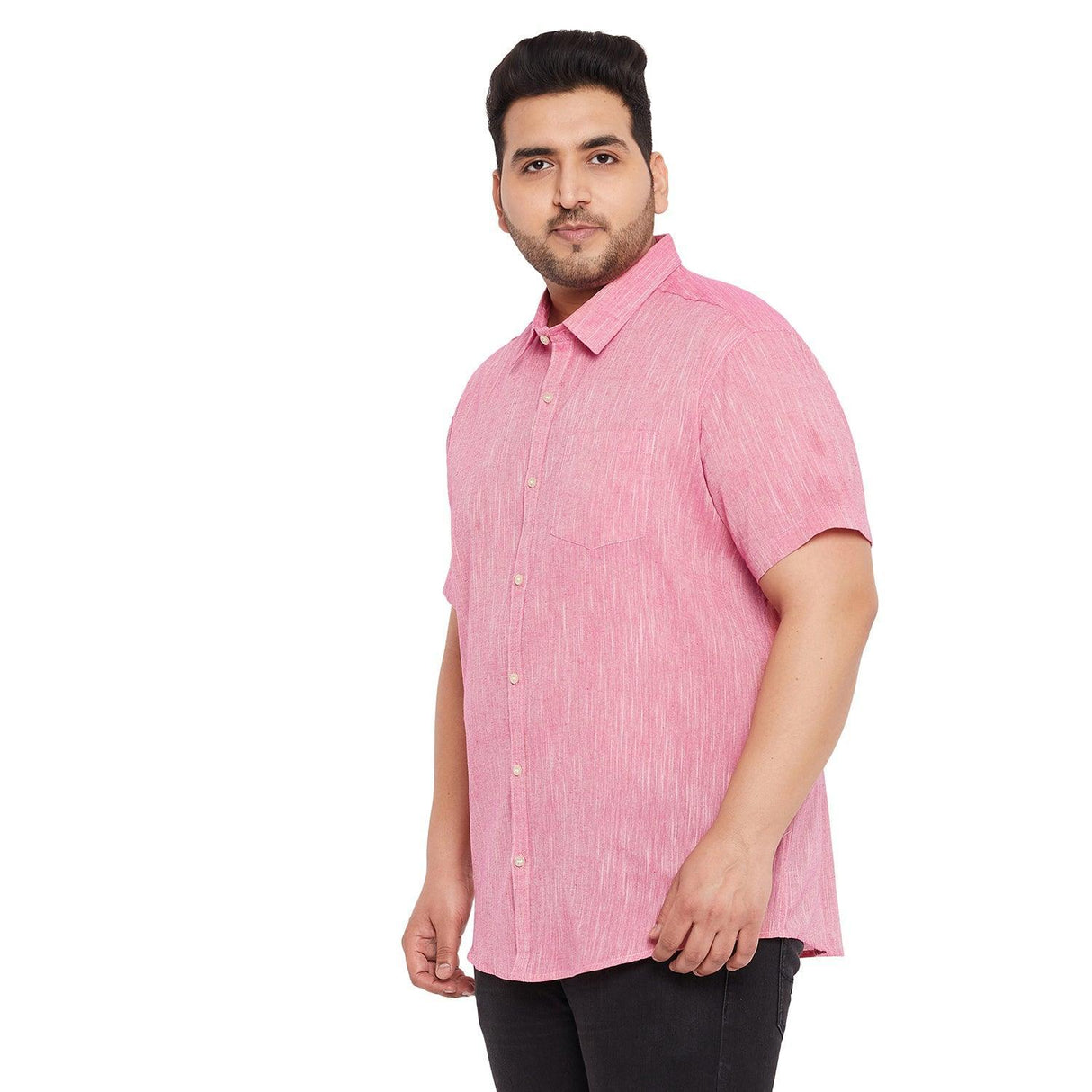 Men Plus Size Crude Solid Shirt - bigbanana