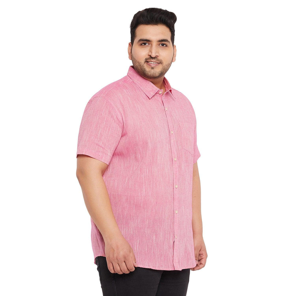 Men Plus Size Crude Solid Shirt - bigbanana