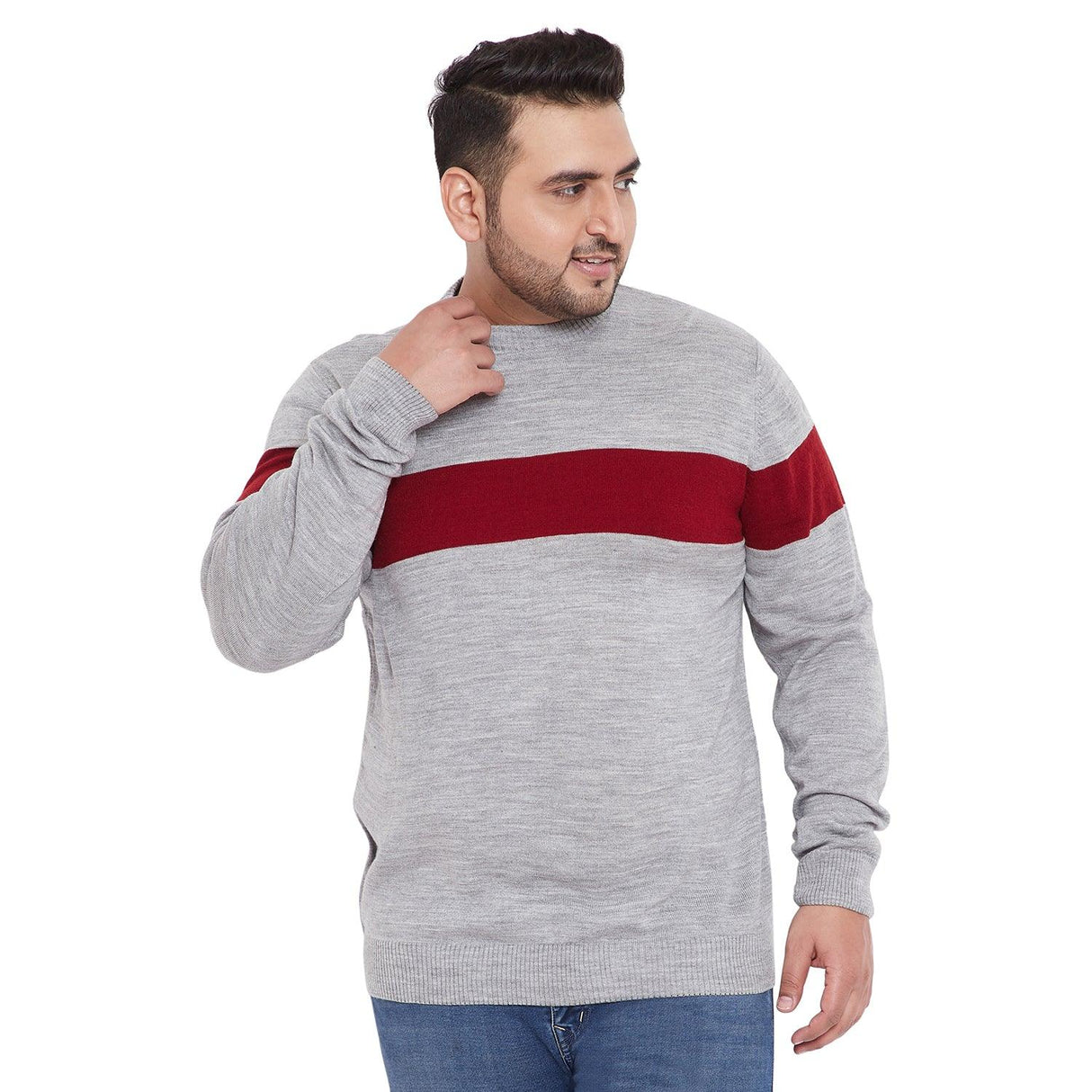 Men Plus Size Darik Solid Sweater - bigbanana