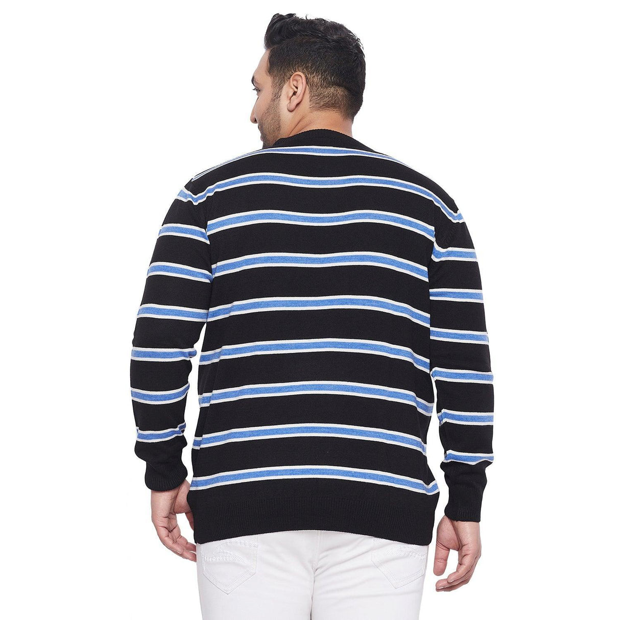 Men Plus Size Desmond Striped Sweater - bigbanana