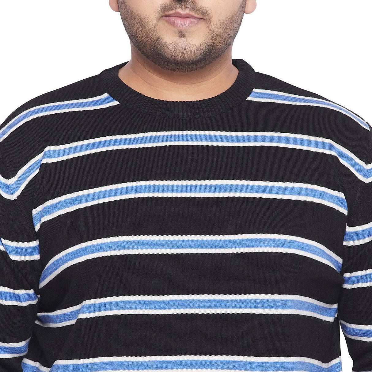 Men Plus Size Desmond Striped Sweater - bigbanana