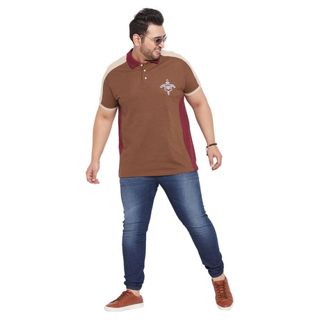 Men Plus Size Deigo Colorblock Polo Tshirt - bigbanana