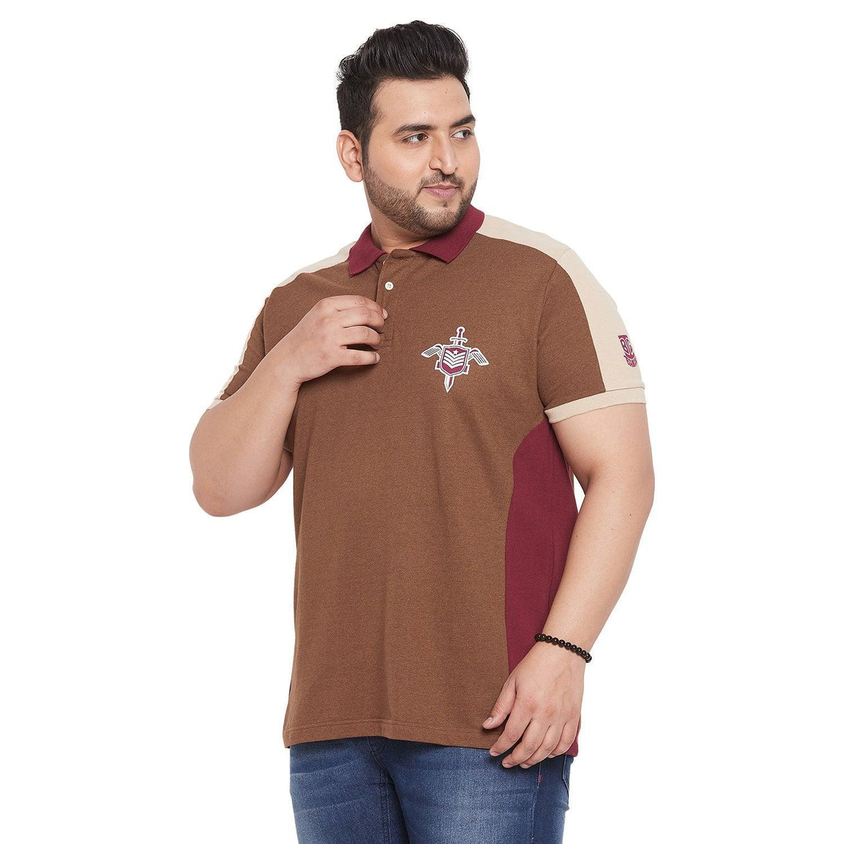 Men Plus Size Deigo Colorblock Polo Tshirt - bigbanana