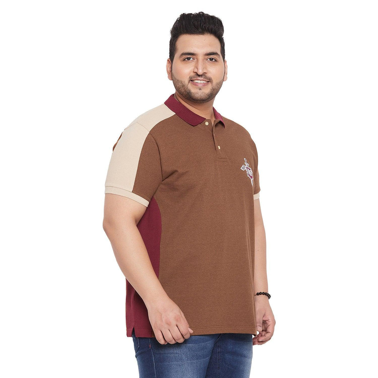 Men Plus Size Deigo Colorblock Polo Tshirt - bigbanana