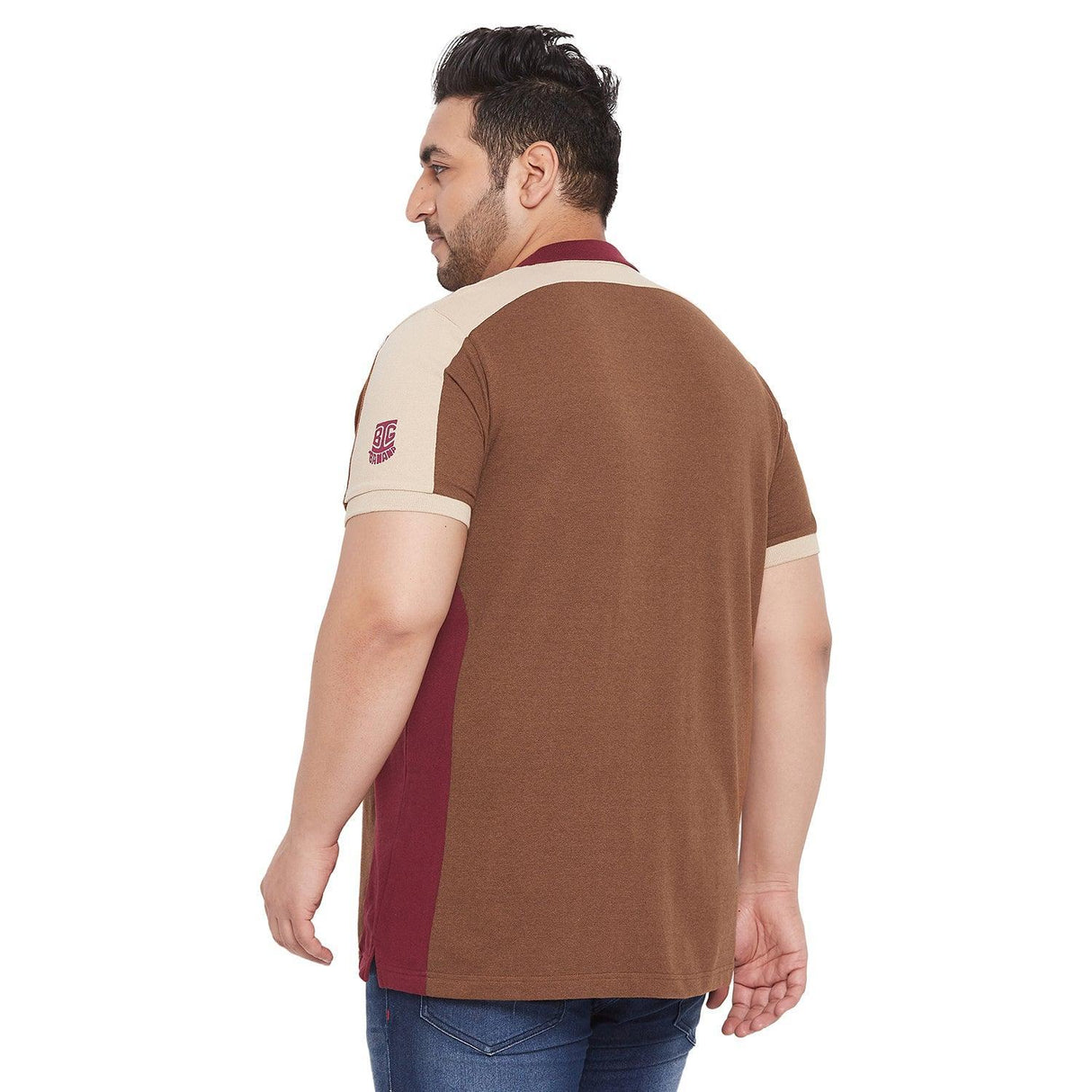 Men Plus Size Deigo Colorblock Polo Tshirt - bigbanana
