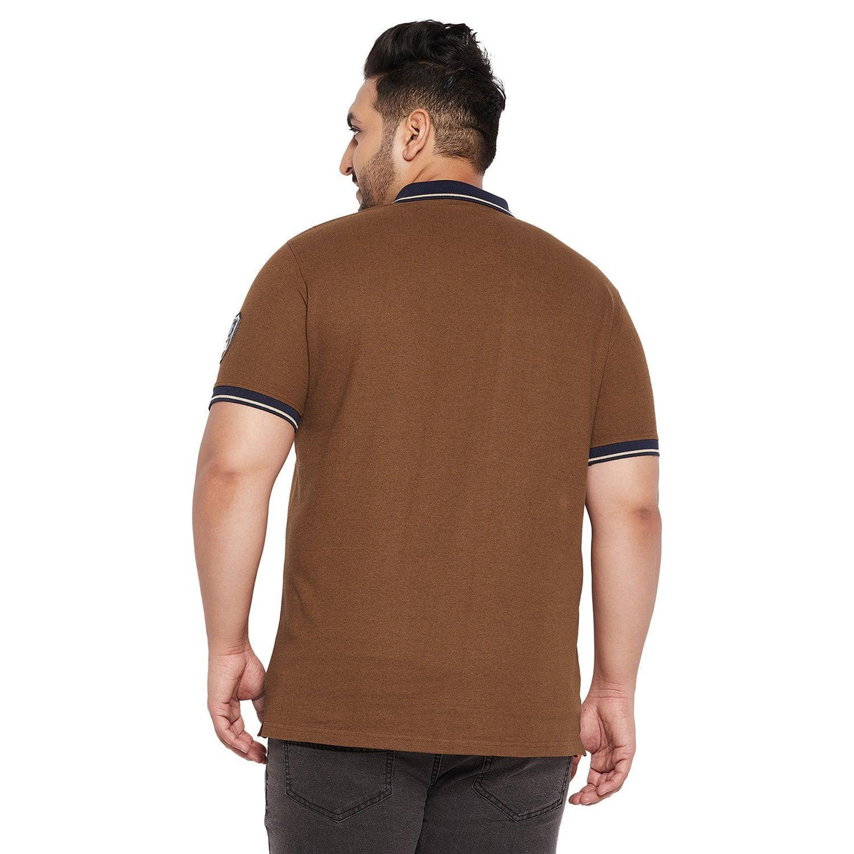 Men Plus Size Dynamo Colorblock Polo Tshirt - bigbanana