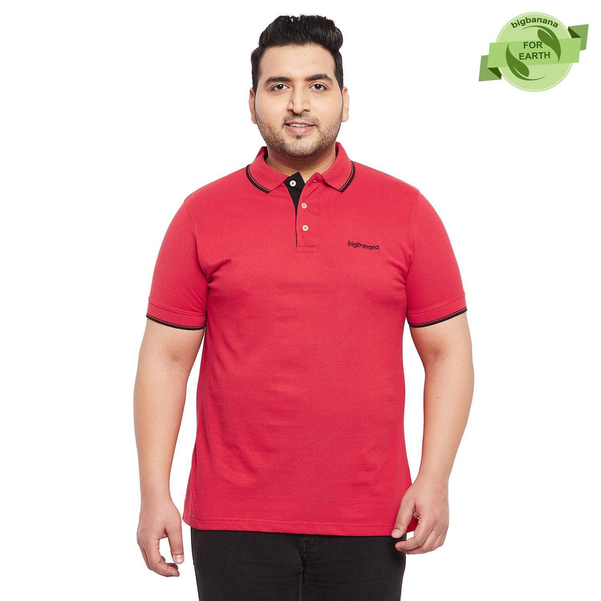 Men Plus Size Eddy-R Solid Polo Tshirt - bigbanana