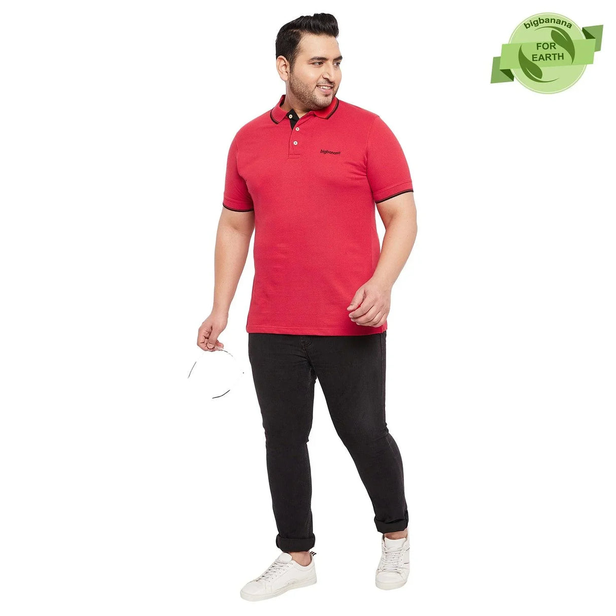 Men Plus Size Eddy-R Solid Polo Tshirt - bigbanana