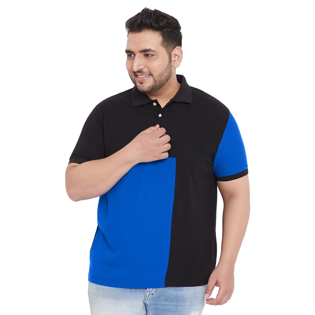 Men Plus Size Elliot Colorblock Polo Tshirt - bigbanana