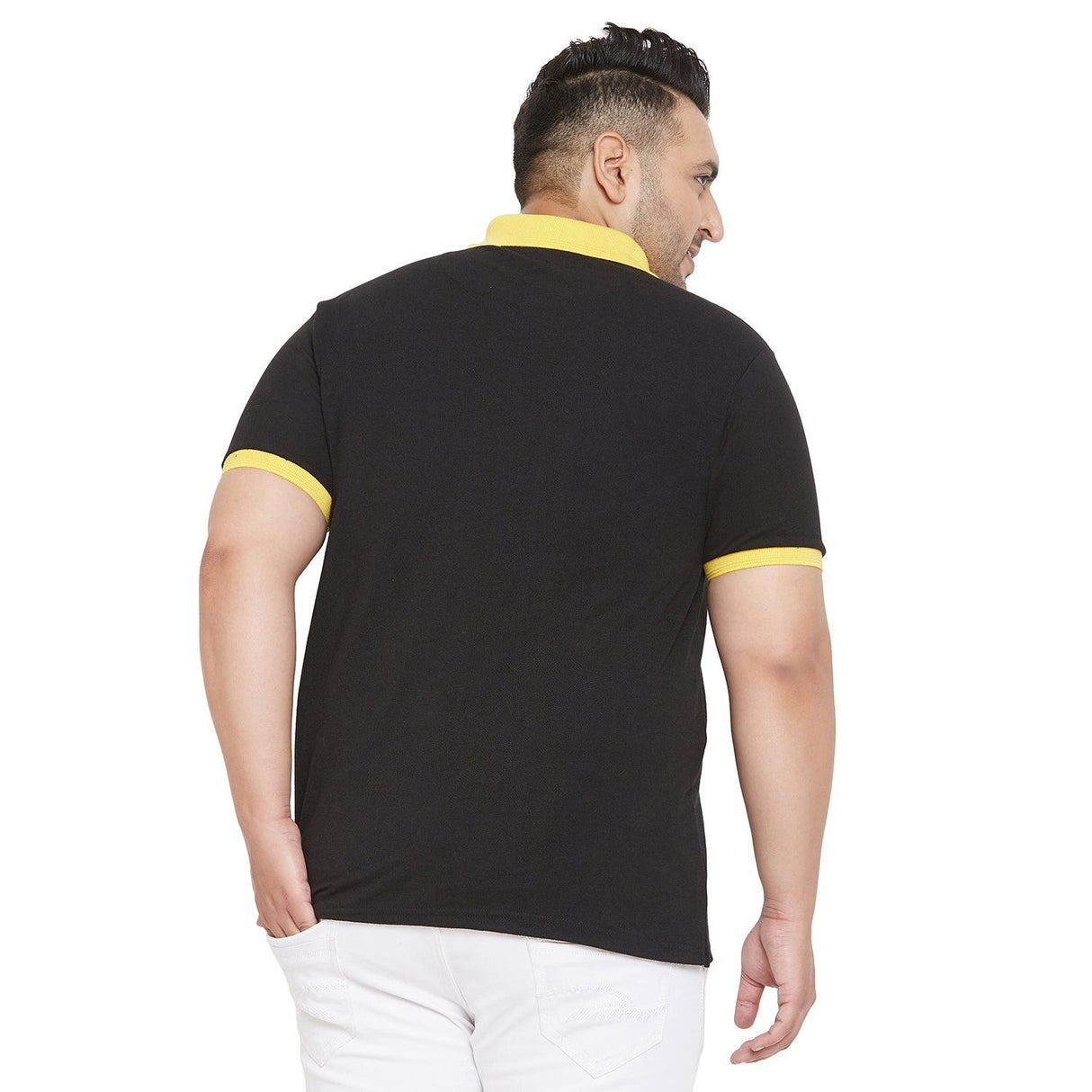 Men Plus Size Estilo Colorblock Polo Tshirt - bigbanana