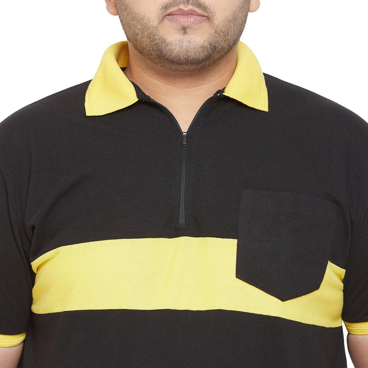 Men Plus Size Estilo Colorblock Polo Tshirt - bigbanana