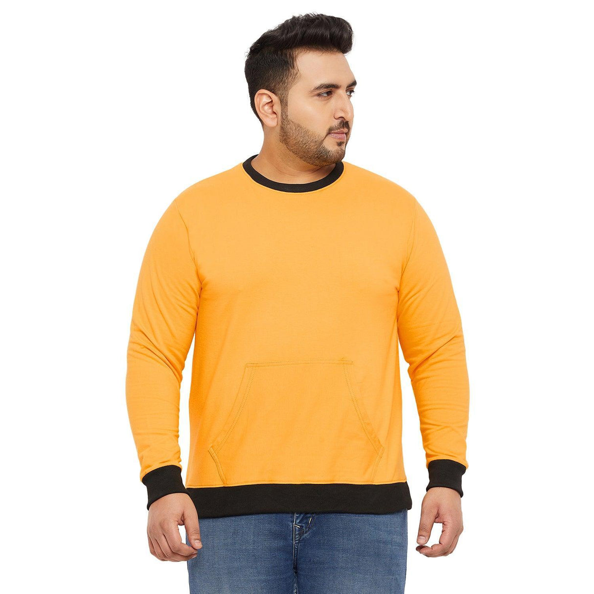 Men Plus Size Fargas Solid Sweatshirt - bigbanana