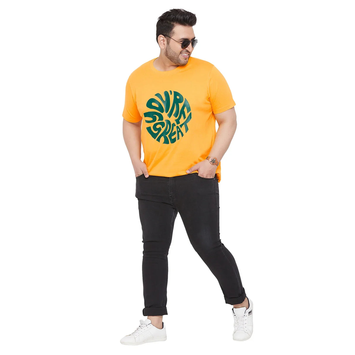 Men Plus Size FarlayY Printed Round Neck Tshirt - bigbanana