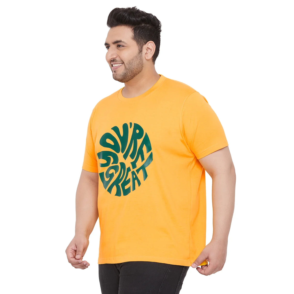 Men Plus Size FarlayY Printed Round Neck Tshirt - bigbanana