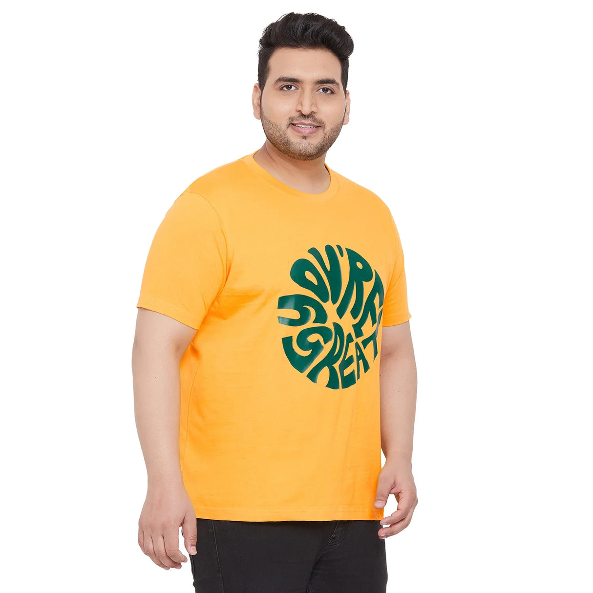 Men Plus Size FarlayY Printed Round Neck Tshirt - bigbanana