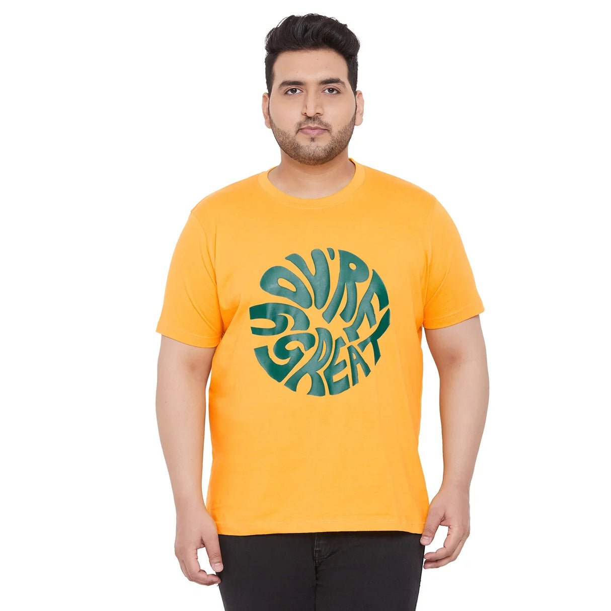 Men Plus Size FarlayY Printed Round Neck Tshirt - bigbanana