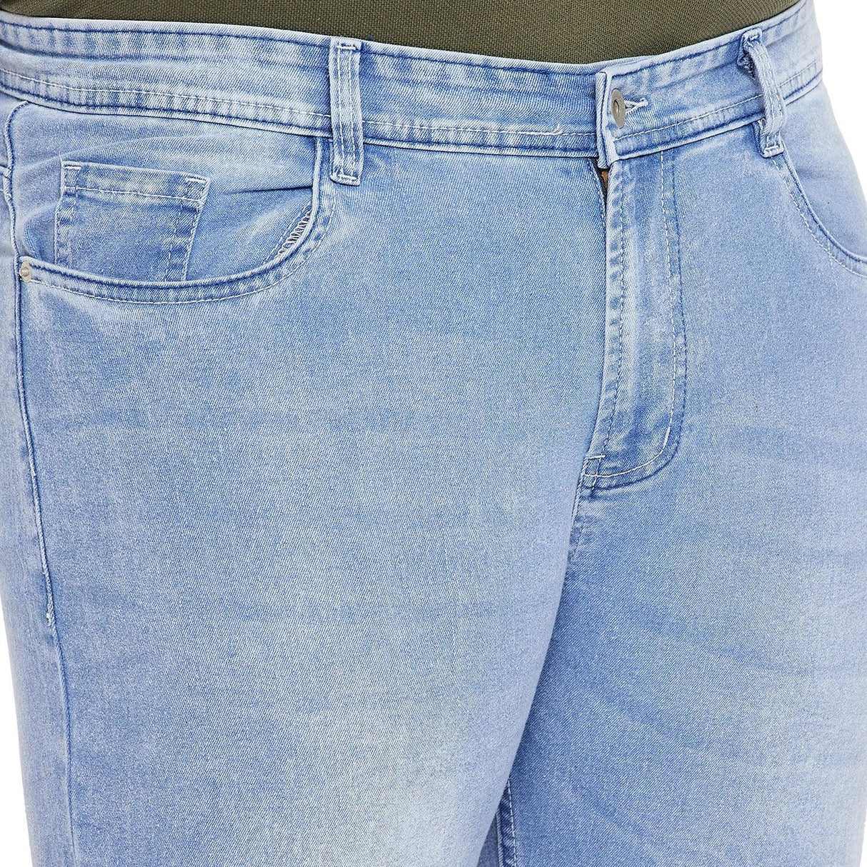 Men Plus Size Feedo Washed Indigo Denim - bigbanana