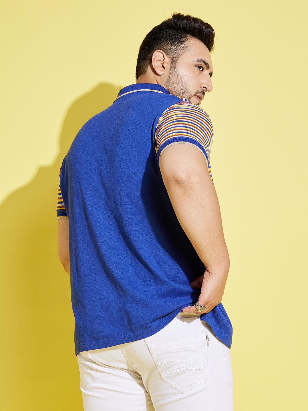 Men Plus Size Frengo Striped Polo Tshirt - bigbanana