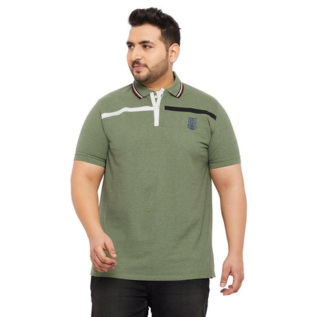 Men Plus Size Garber Colorblock Polo Tshirt - bigbanana