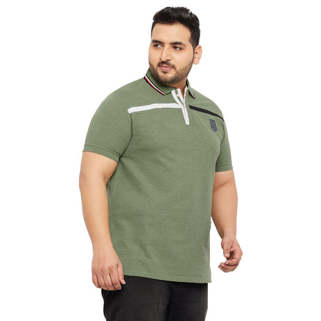 Men Plus Size Garber Colorblock Polo Tshirt - bigbanana