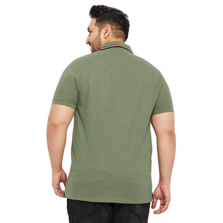 Men Plus Size Garber Colorblock Polo Tshirt - bigbanana