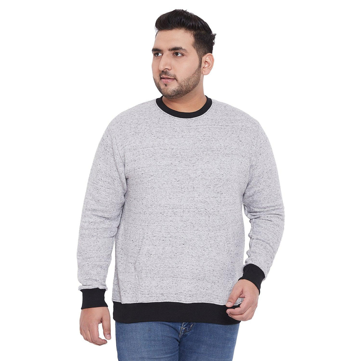 Men Plus Size Harrison Solid Sweatshirt - bigbanana