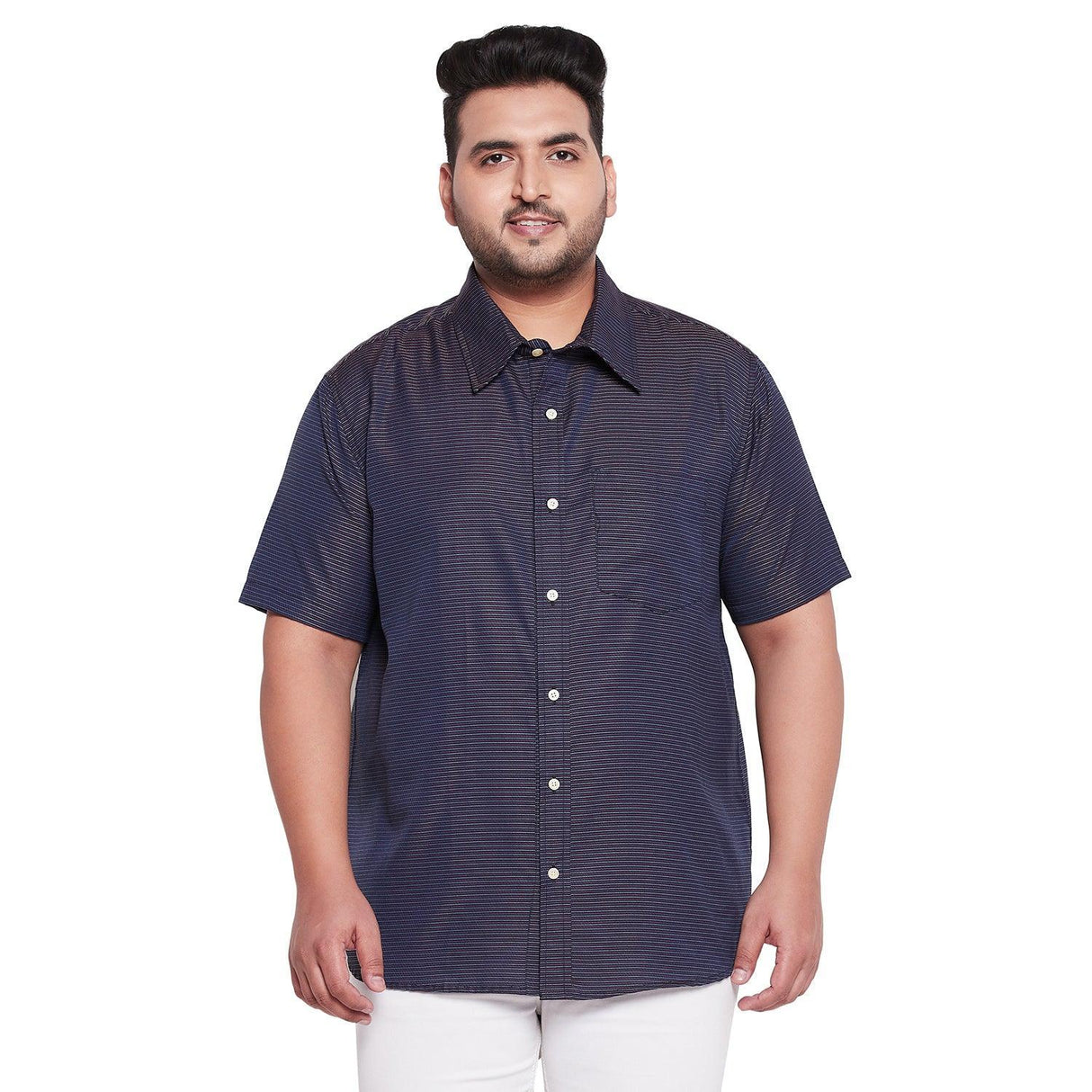Men Plus Size Hormiga Self Design Shirt - bigbanana
