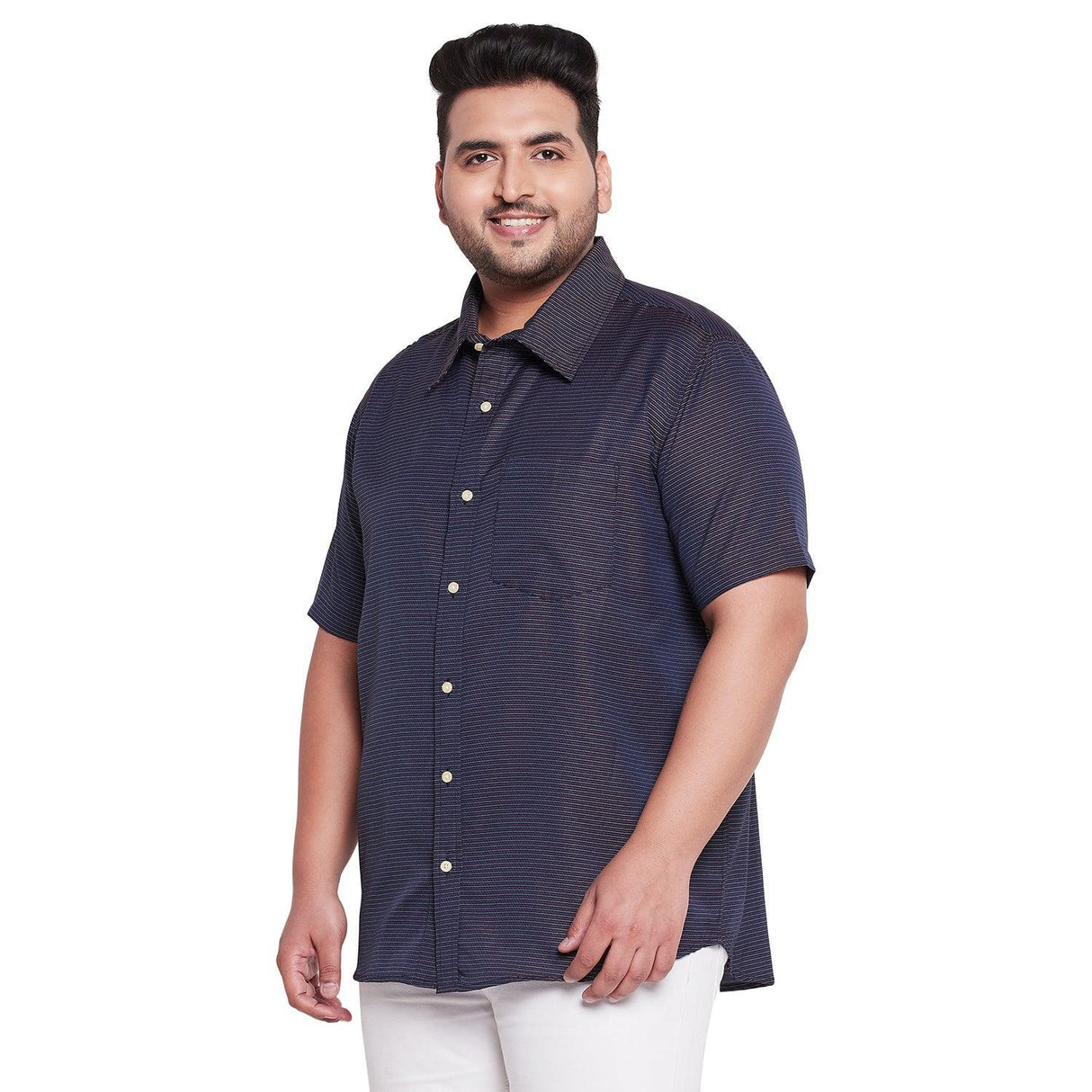Men Plus Size Hormiga Self Design Shirt - bigbanana
