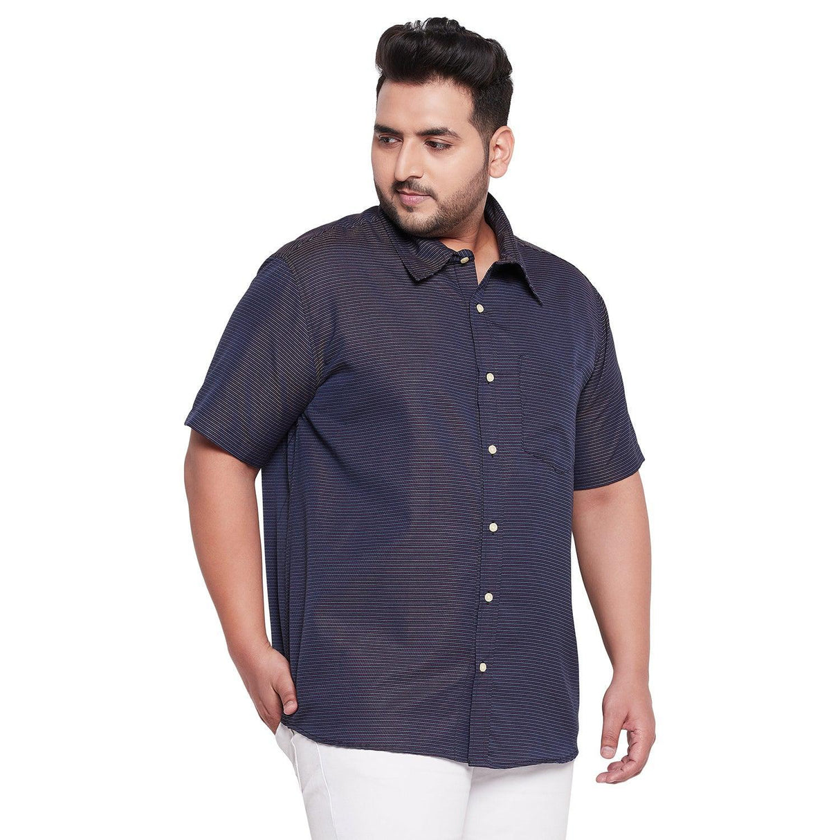 Men Plus Size Hormiga Self Design Shirt - bigbanana