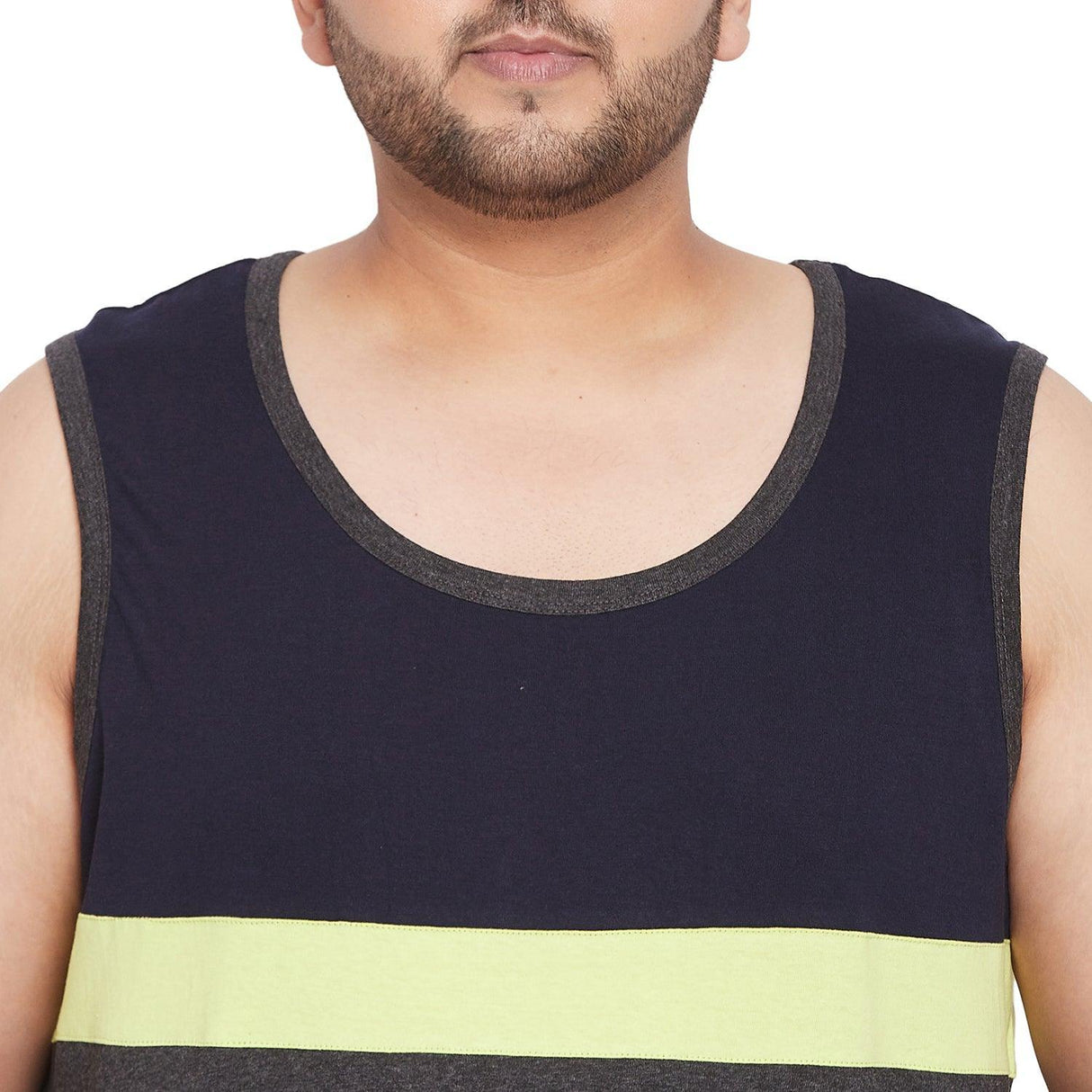Men Plus Size Hugh Colorblock Innerwear Vest - bigbanana