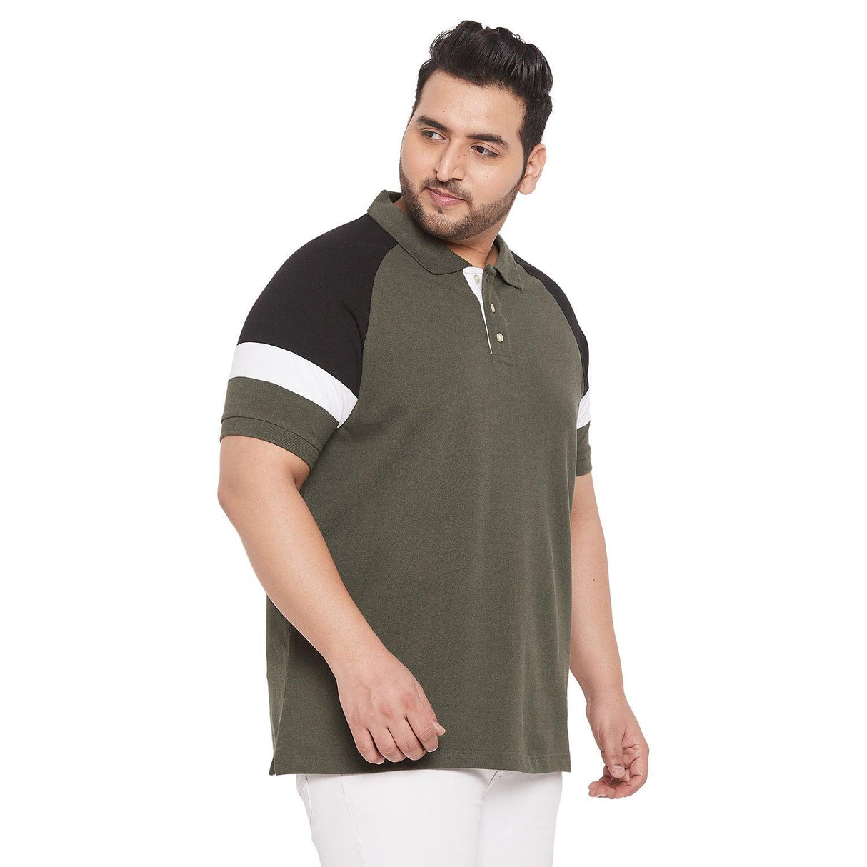 Men Plus Size Jaime Colorblock Polo Tshirt - bigbanana