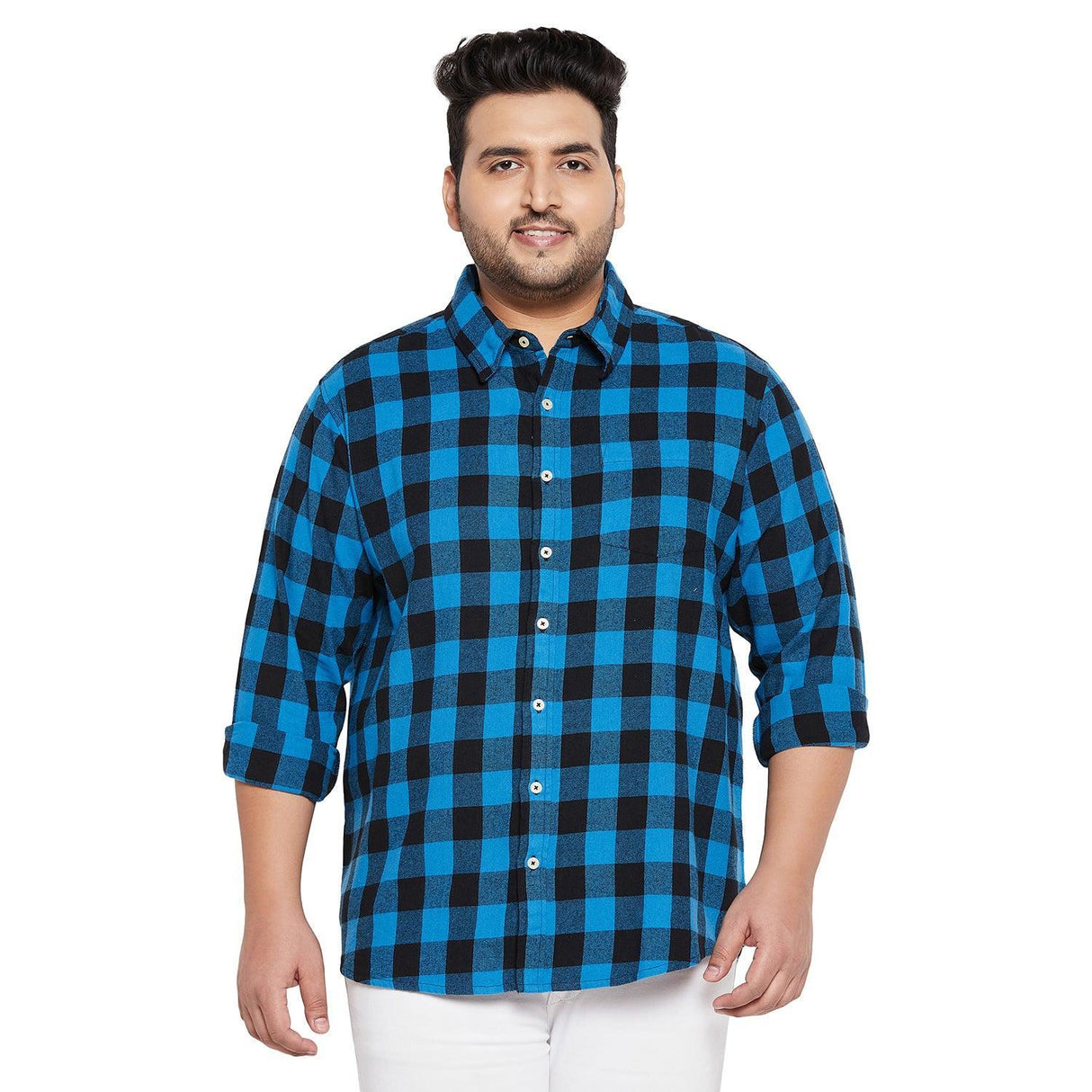 Men Plus Size Jasslu Check Shirt - bigbanana