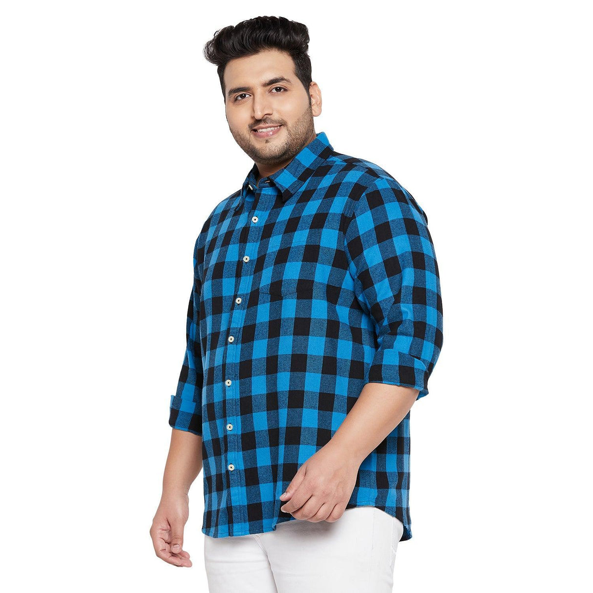 Men Plus Size Jasslu Check Shirt - bigbanana