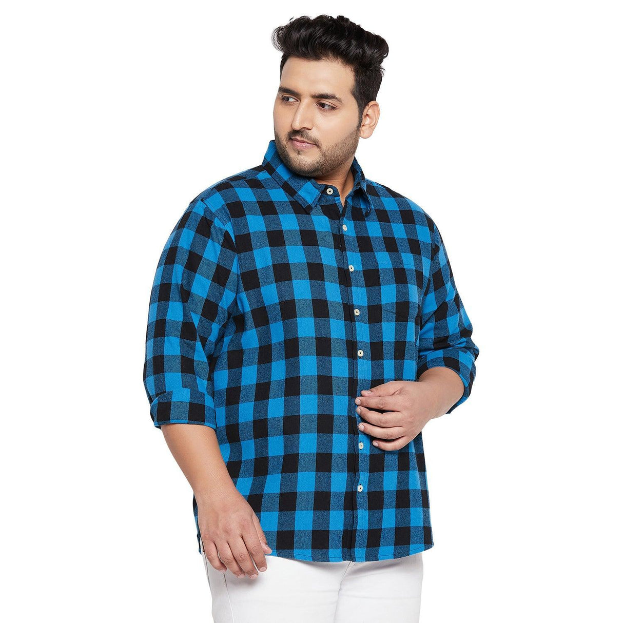 Men Plus Size Jasslu Check Shirt - bigbanana