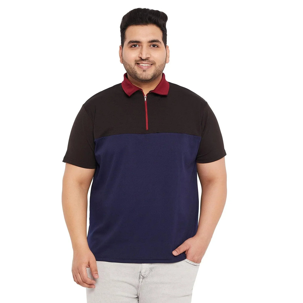 Men Plus Size Jopa Colorblock Polo Tshirt - bigbanana