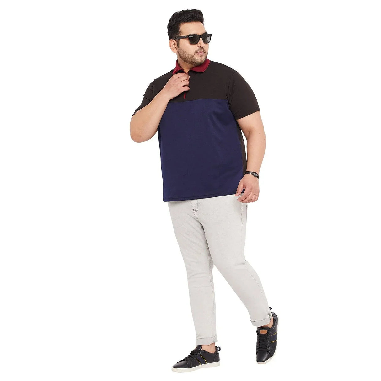 Men Plus Size Jopa Colorblock Polo Tshirt - bigbanana
