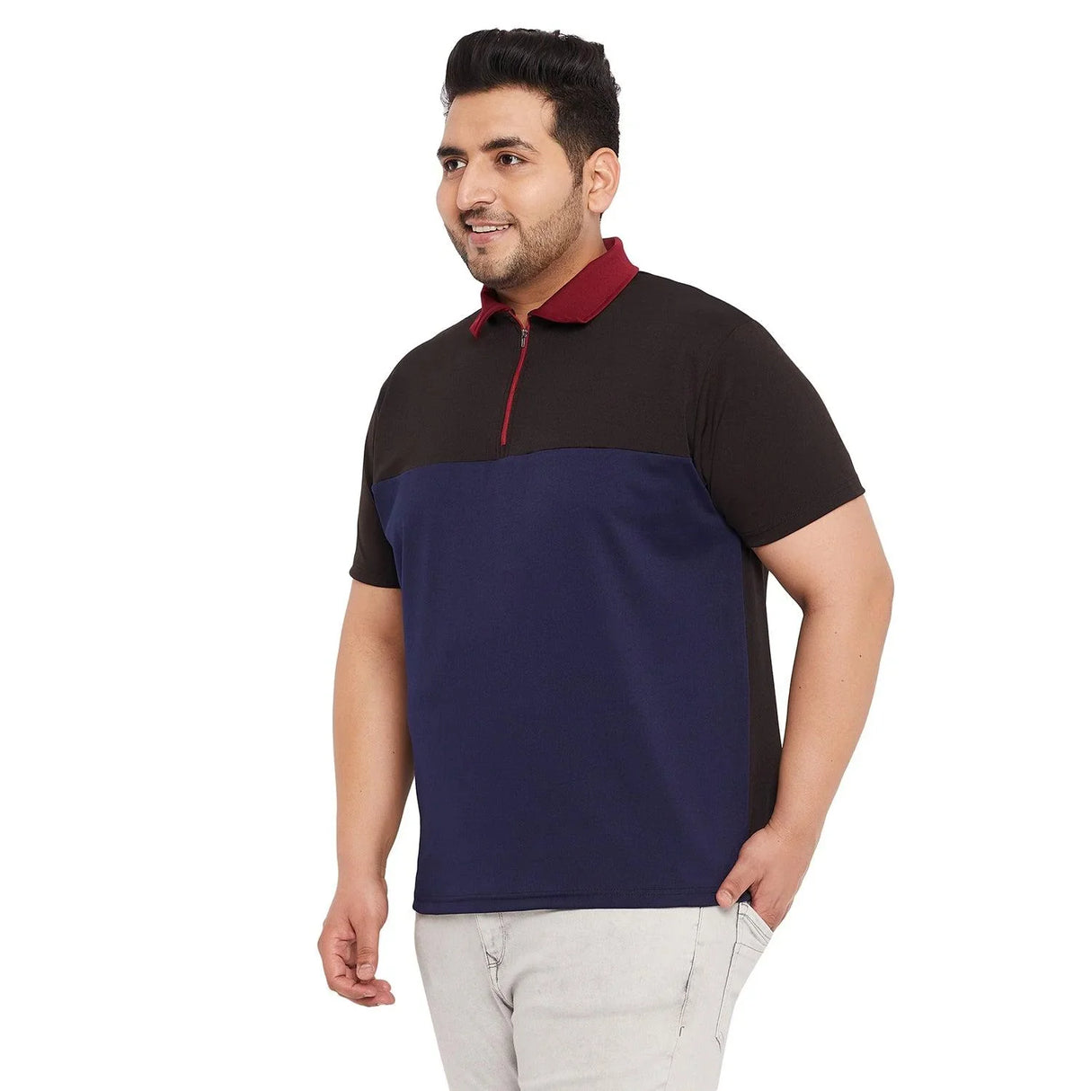 Men Plus Size Jopa Colorblock Polo Tshirt - bigbanana