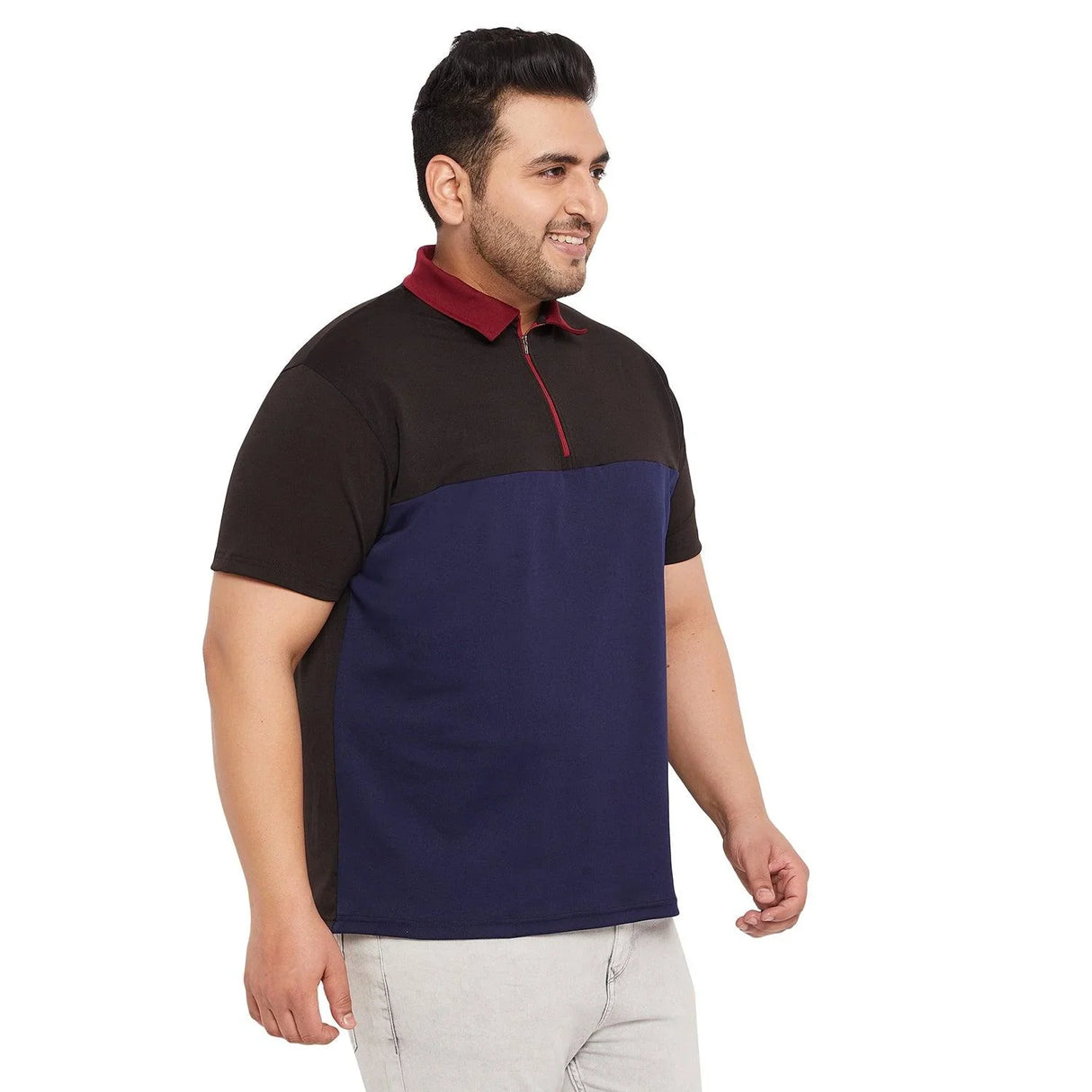 Men Plus Size Jopa Colorblock Polo Tshirt - bigbanana