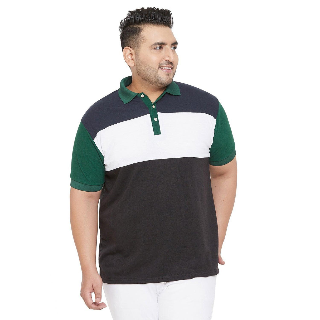 Men Plus Size Kepter Colorblock Polo Tshirt - bigbanana