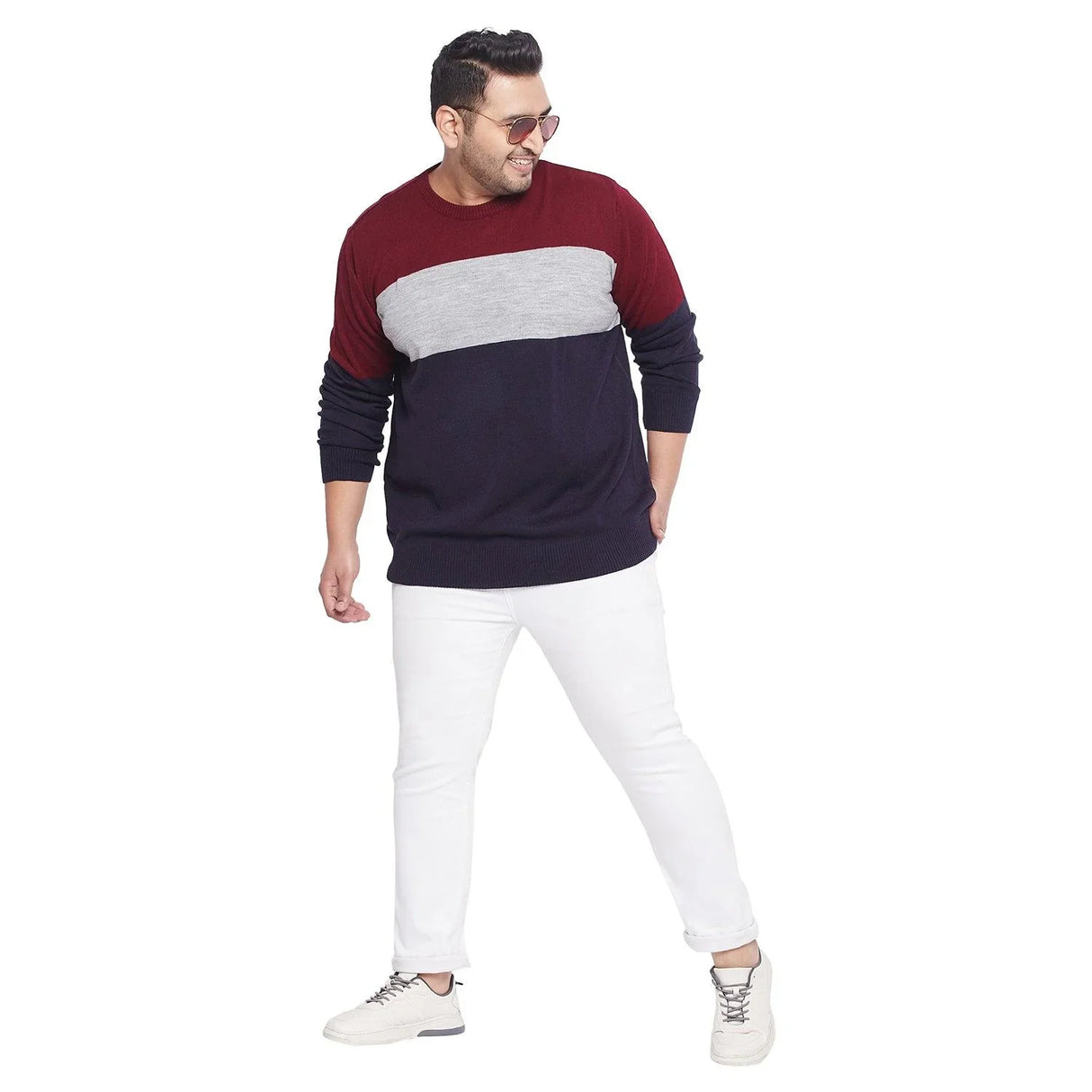 Men Plus Size Kyle Colorblock Sweater - bigbanana