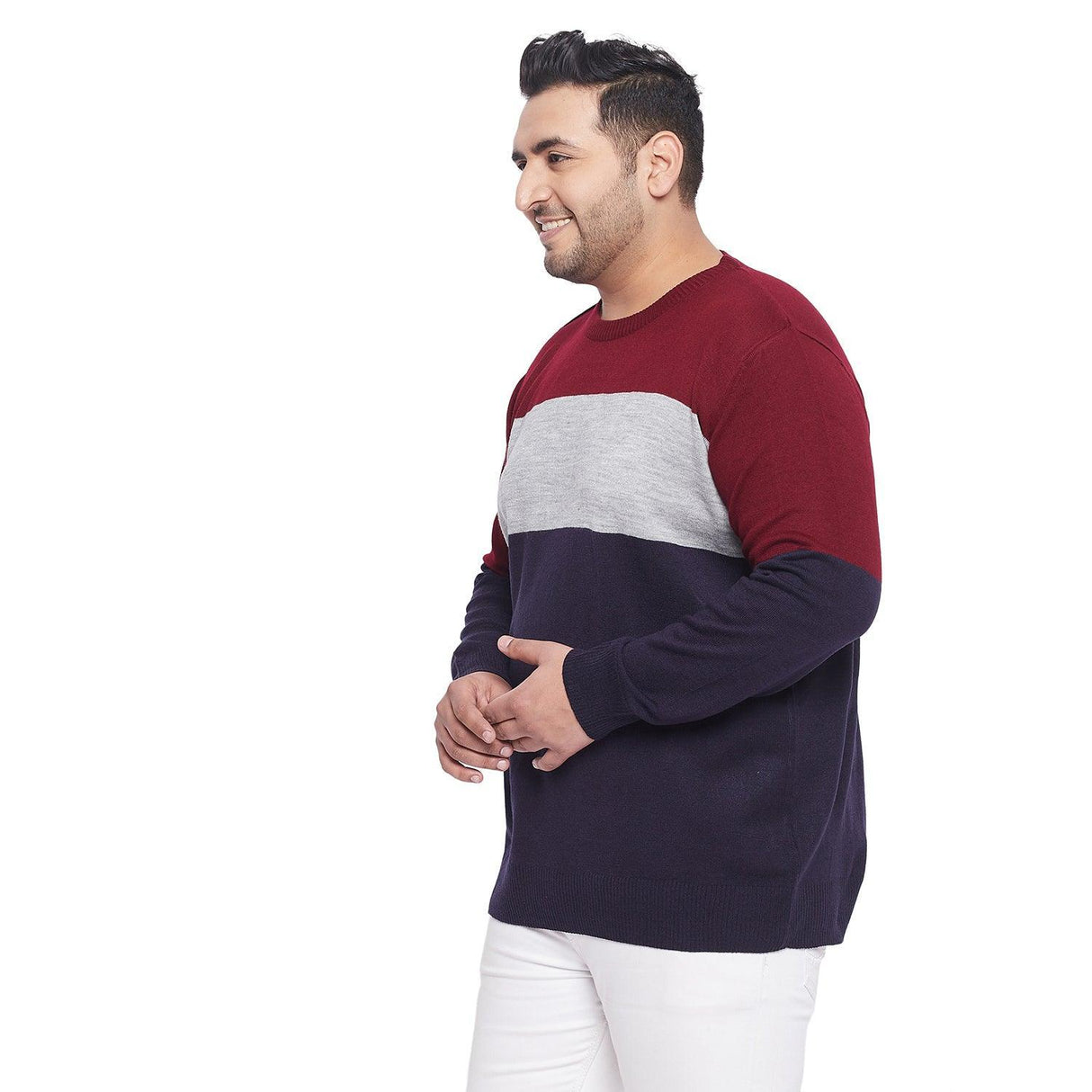Men Plus Size Kyle Colorblock Sweater - bigbanana