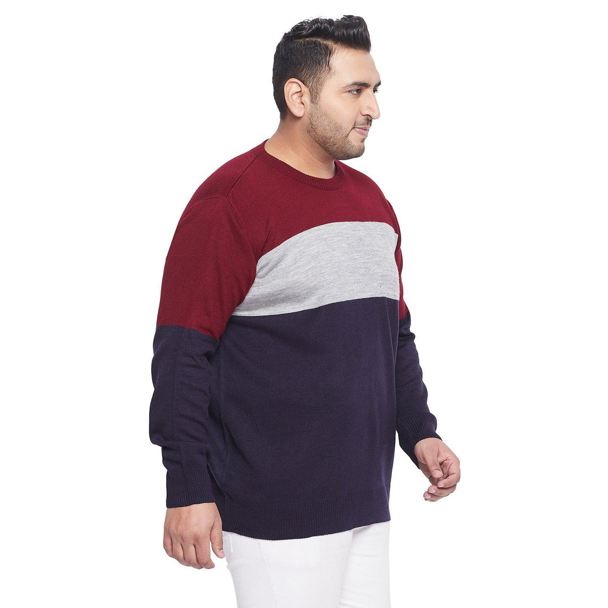 Men Plus Size Kyle Colorblock Sweater - bigbanana