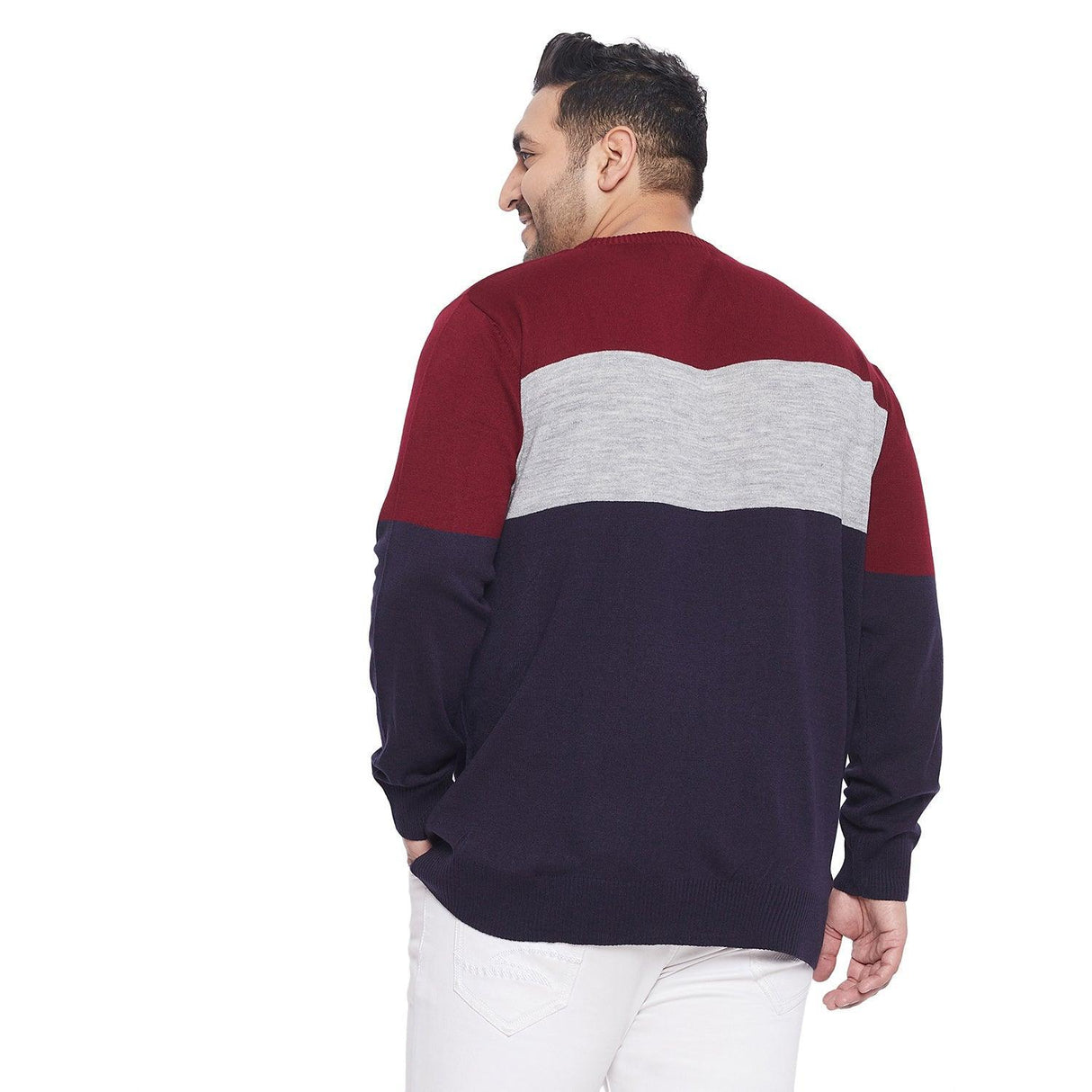 Men Plus Size Kyle Colorblock Sweater - bigbanana