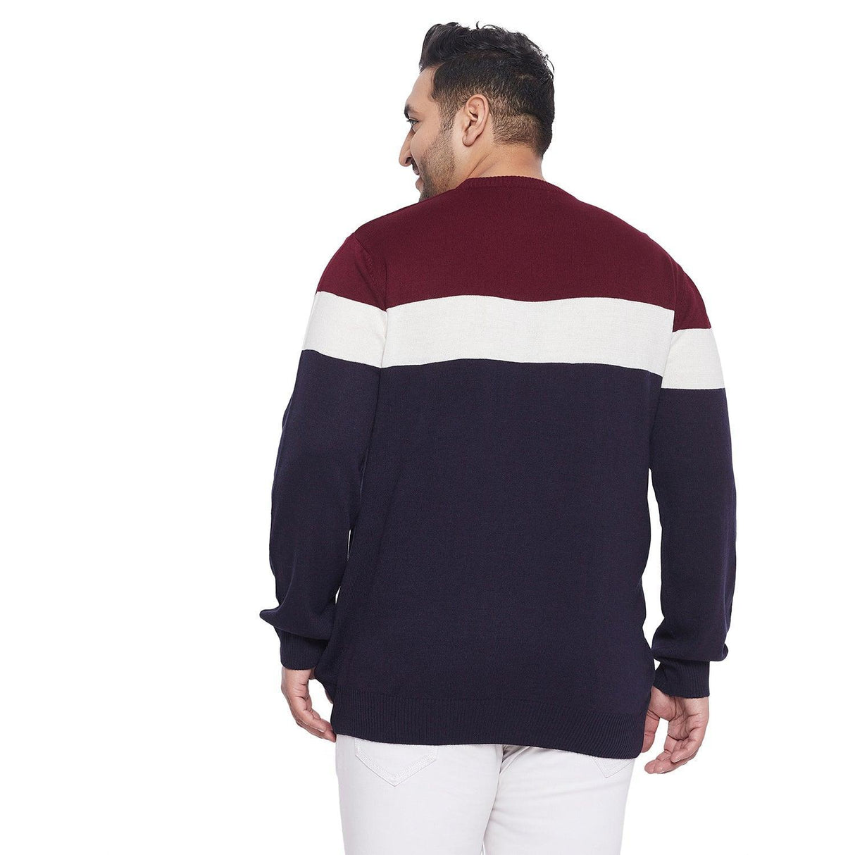 Men Plus Size Lance Colorblock Sweater - bigbanana
