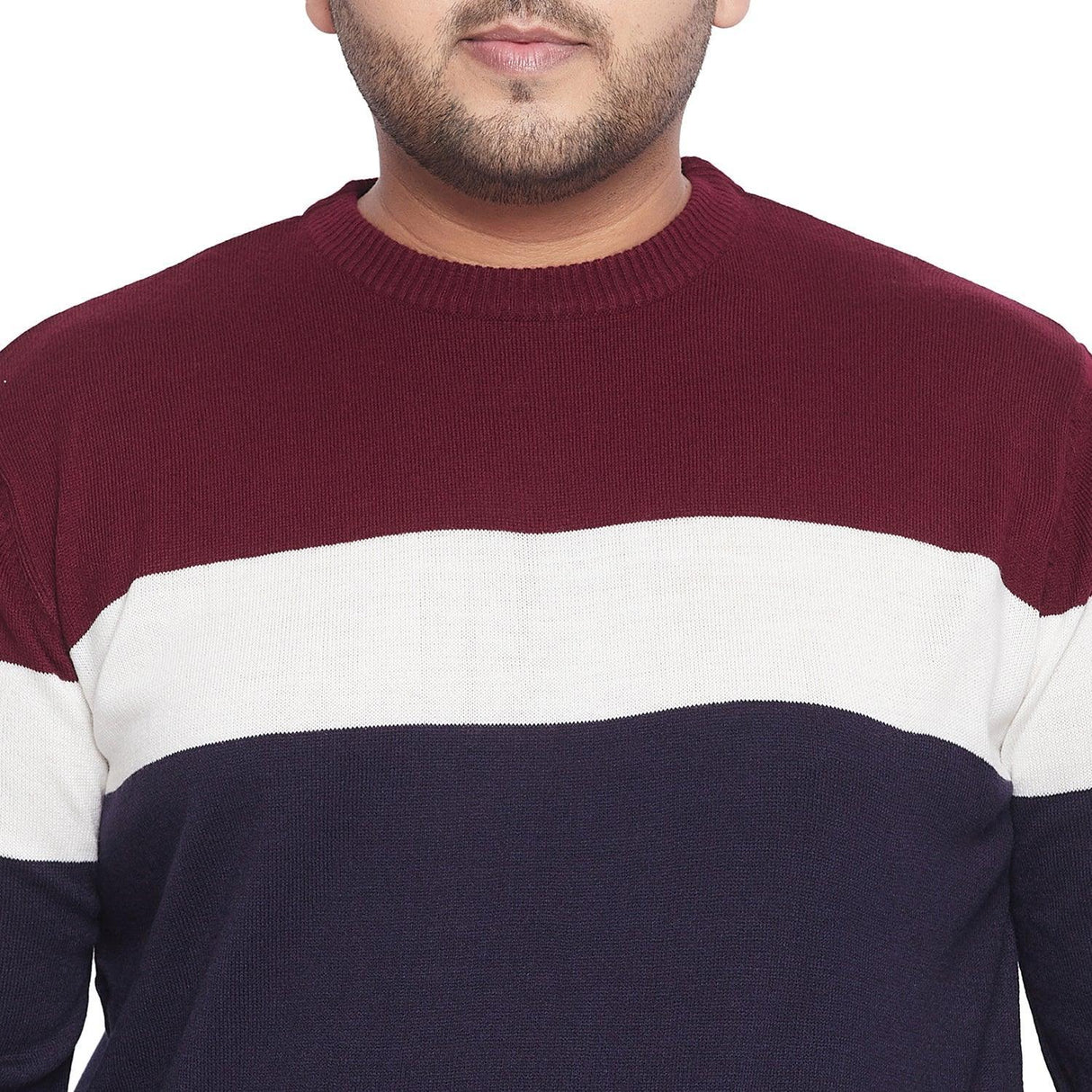 Men Plus Size Lance Colorblock Sweater - bigbanana